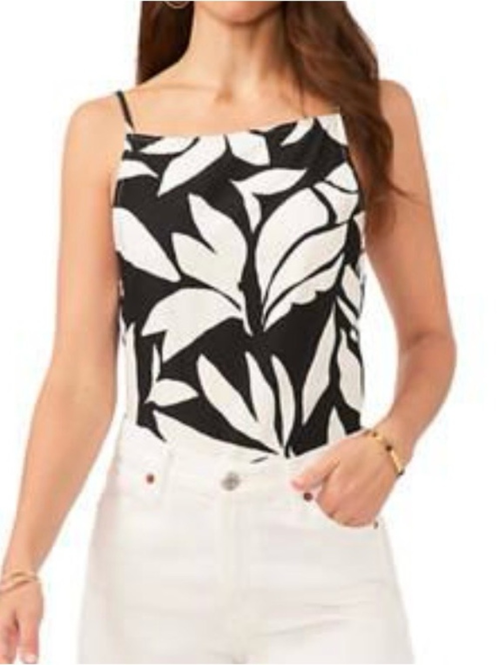 Vince Camuto Cami Black White Floral Med NWT
